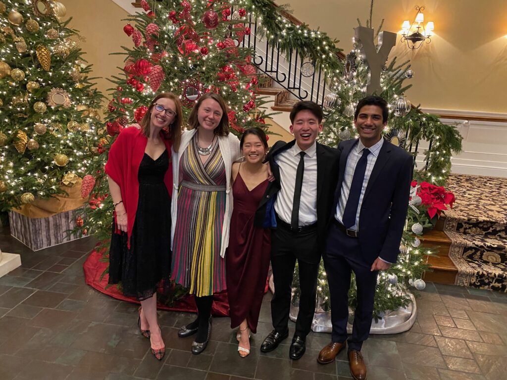 Lab members at annual Christmas party