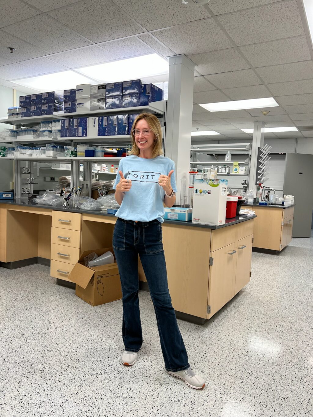 Dr. Sarah Linnstaedt in new lab located in Taylor Hall