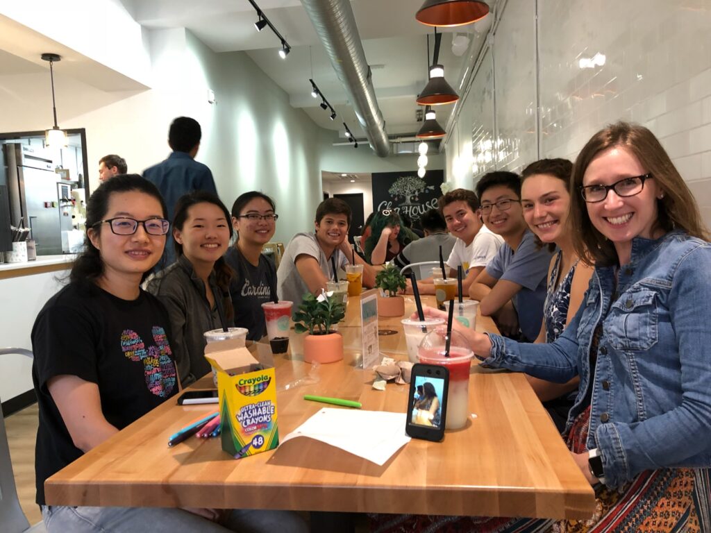 Members of the lab gathered to get boba tea