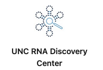 text "RNA Discovery Center" image of 5 circles off a stick