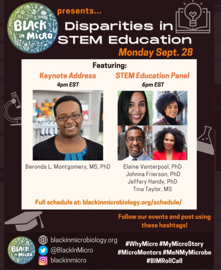 disparities in STEM education event on September 28 details in post