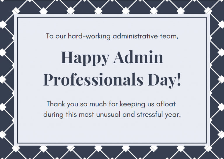 Administrative Professionals Day message of Employee Appreciation