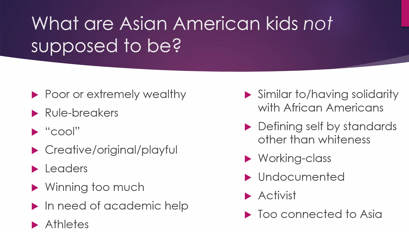 Asian lived experiences