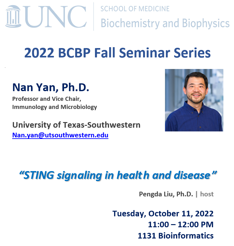 Dr. Nan Yan seminar on Oct 11 2022 text on the event post