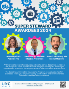 2024 Super Steward Awardees Boyd, Weber, and Stromberg link to med.unc.edu/casp