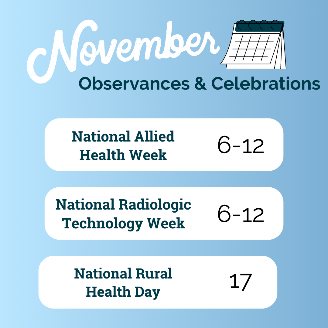 November Observances and Celebrations Department of Health Sciences