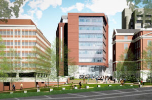 A digital rendering of the front of Roper Hall