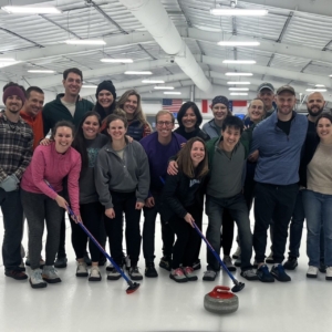 A group of people on a Curling excursion